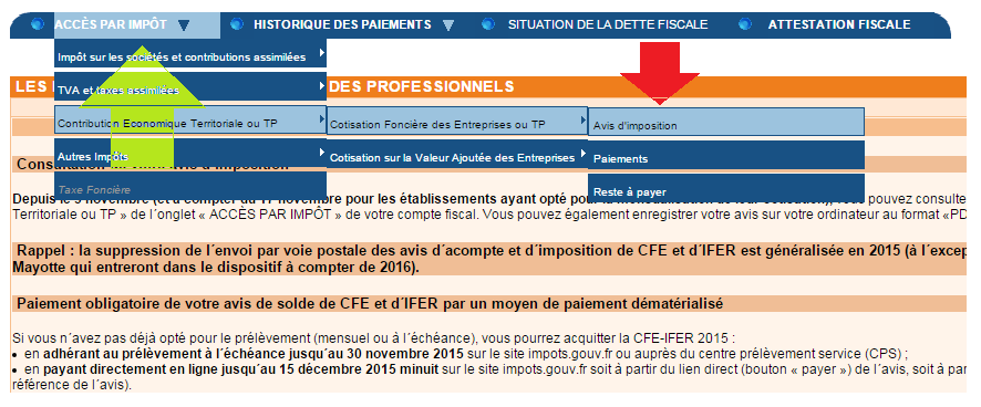 CONSULTER LE COMPTE FISCAL CFE