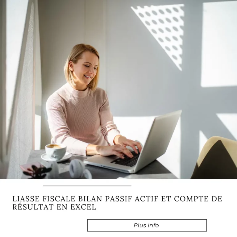 Liasse fiscale bilan passif actif et compte de résultat en Excel