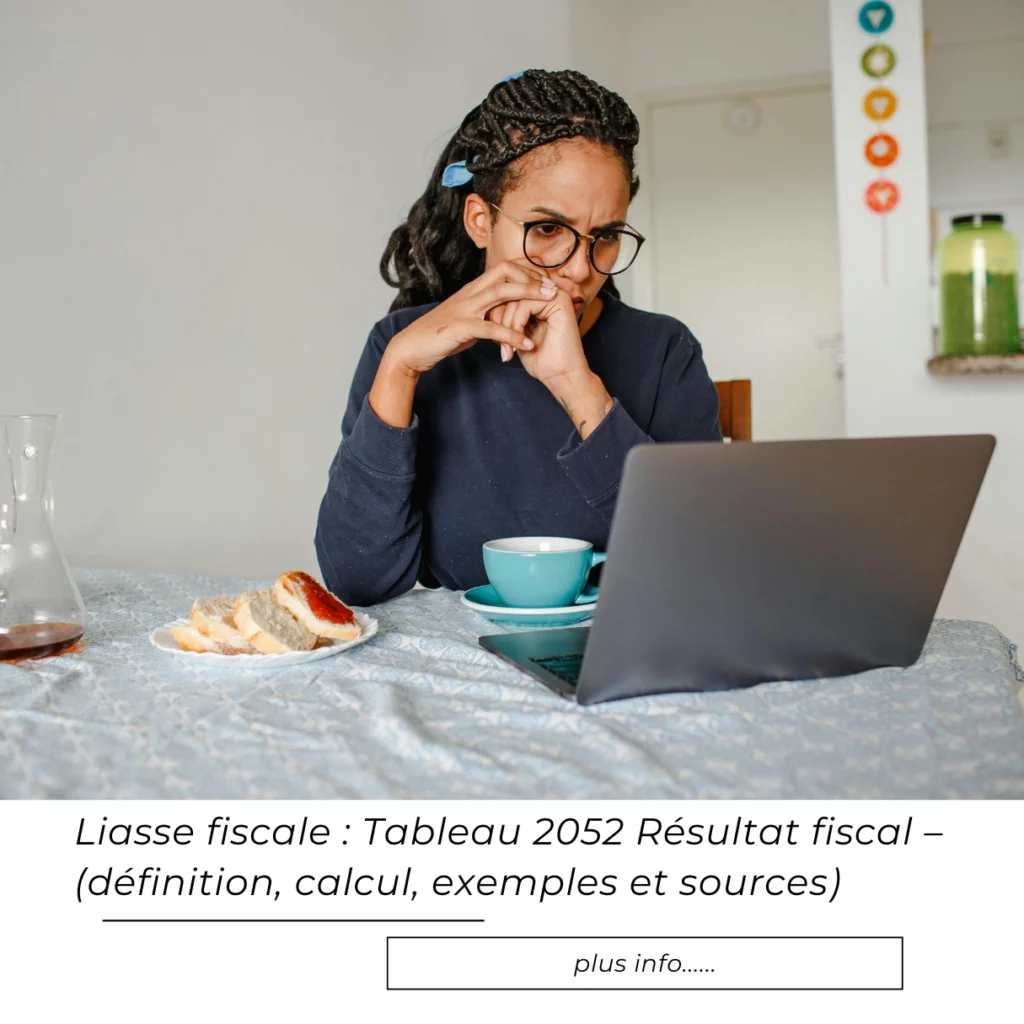 Liasse fiscale Tableau 2052 Resultat fiscal – definition calcul exemples et sources