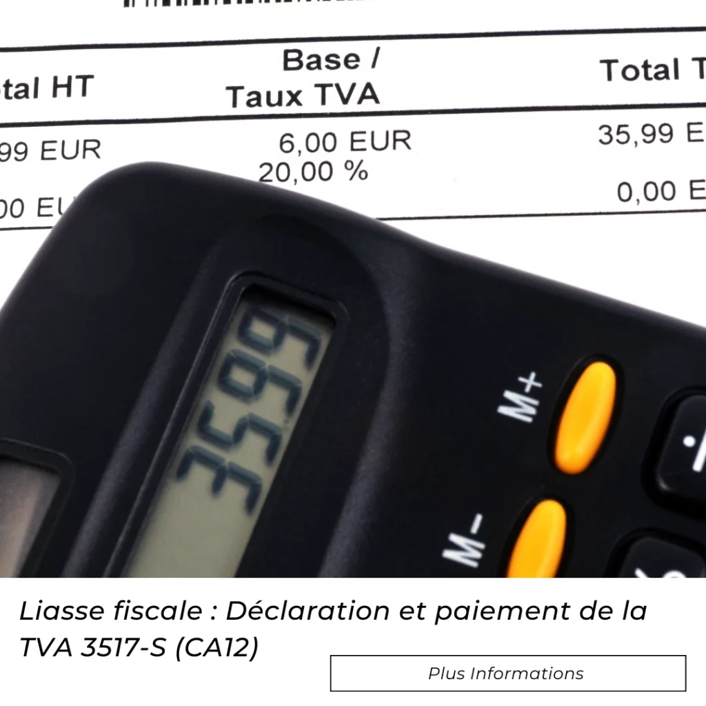 Déclaration et paiement de la TVA 3517-S (CA12) 1 Liasse fiscale Declaration et paiement de la TVA 3517 S CA12