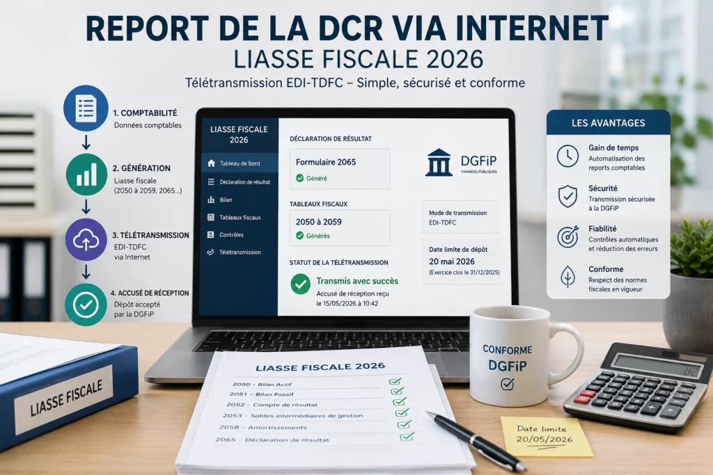 Report de la DCR via internet et liasse fiscale 2026