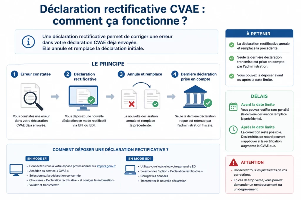 Déclaration rectificative CVAE expliquée