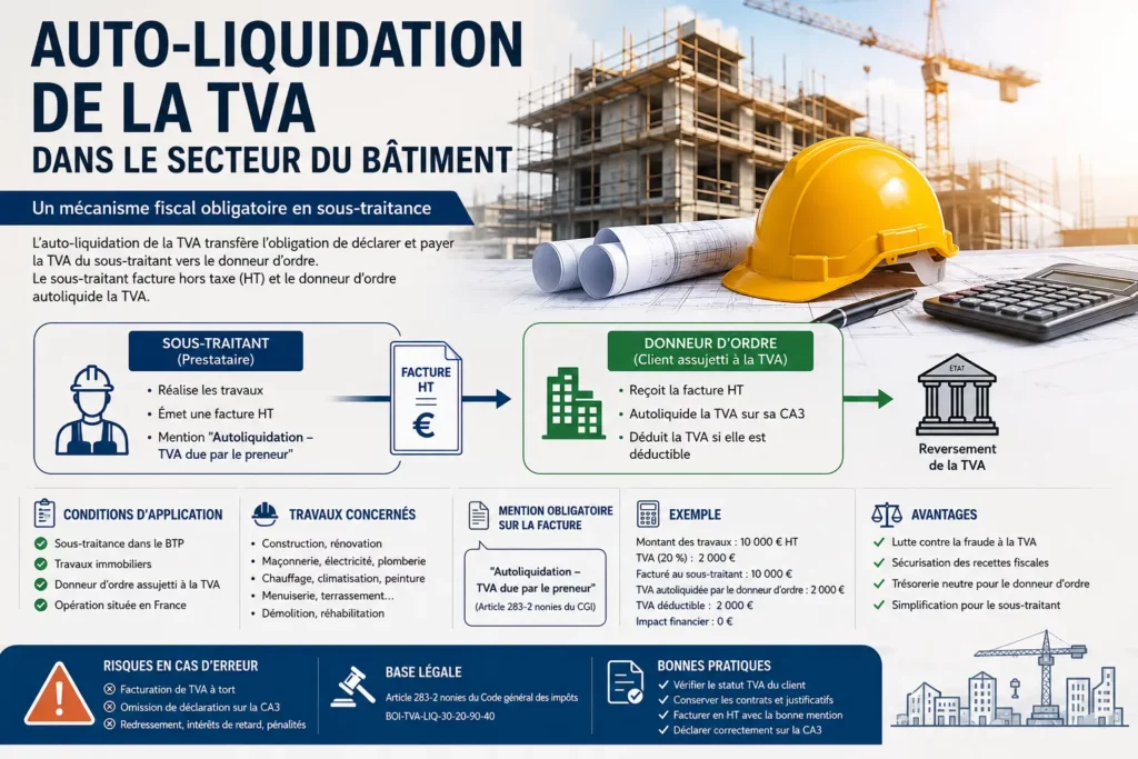 Auto-liquidation de la TVA dans le secteur du bâtiment 2026 3 Auto-liquidation de la TVA dans le secteur du bât