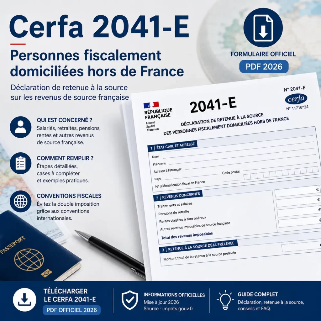 Télécharger le formulaire Cerfa 2041-E (PDF officiel 2026)