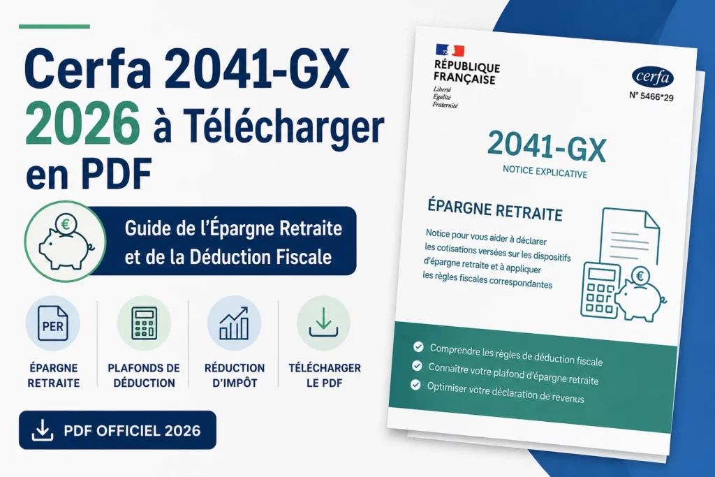 Cerfa 2041-GX 2026 à Télécharger en PDF : Guide de l'Épargne Retraite et de la Déduction Fiscale 2 Cerfa 2041-GX 2026 à Télécharger en PDF Guide de l'Épargne Retraite et de la Déduction Fiscale