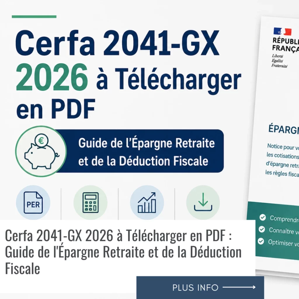 Cerfa 2041-GX 2026 à Télécharger en PDF : Guide de l'Épargne Retraite et de la Déduction Fiscale 1 Cerfa 2041-GX 2026 à Télécharger en PDF Guide de l'Épargne Retraite et de la Déduction Fiscale