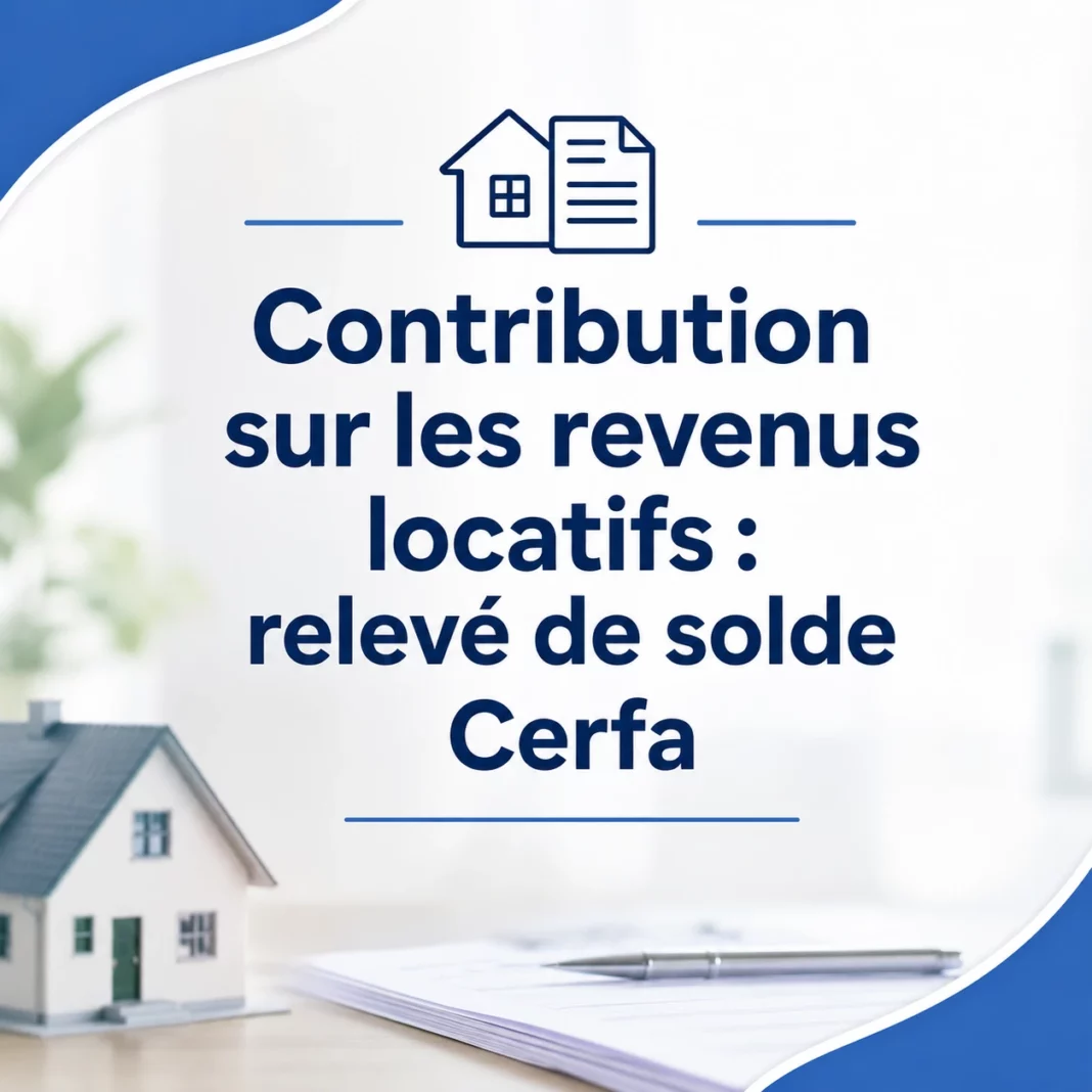 Contribution sur les revenus locatifs comment remplir le relevé de solde Cerfa 2582-SD
