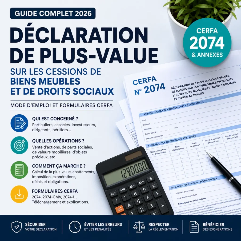 Déclaration de plus-value sur les cessions de biens meubles et de droits sociaux : comment remplir le Cerfa 2074 ? 1 Déclaration de plus-value sur les cessions de biens meubles et de droits sociaux comment remplir le Cerfa 2074