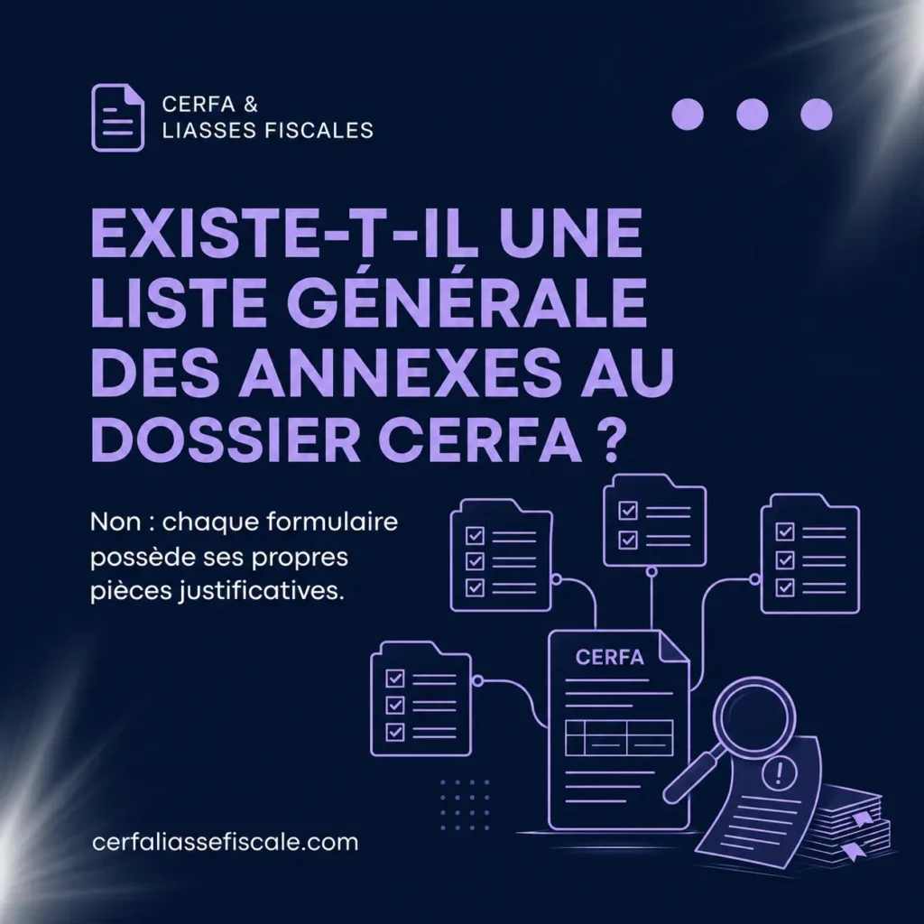 Existe-t-il une liste générale des annexes au dossier CERFA 