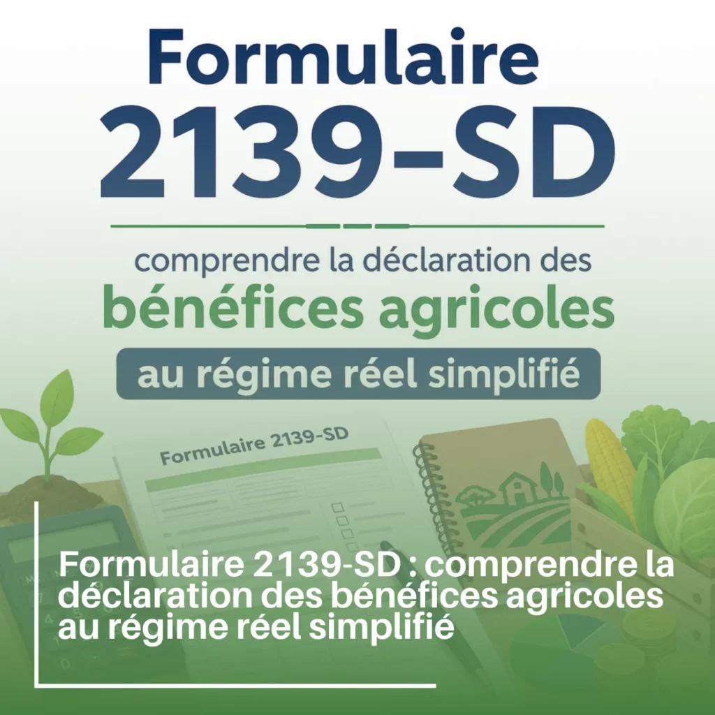 Formulaire 2139-SD : comprendre la déclaration des bénéfices agricoles au régime réel simplifié 1 Formulaire 2139-SD : comprendre la déclaration des bénéfices agricoles au régime réel simplifié