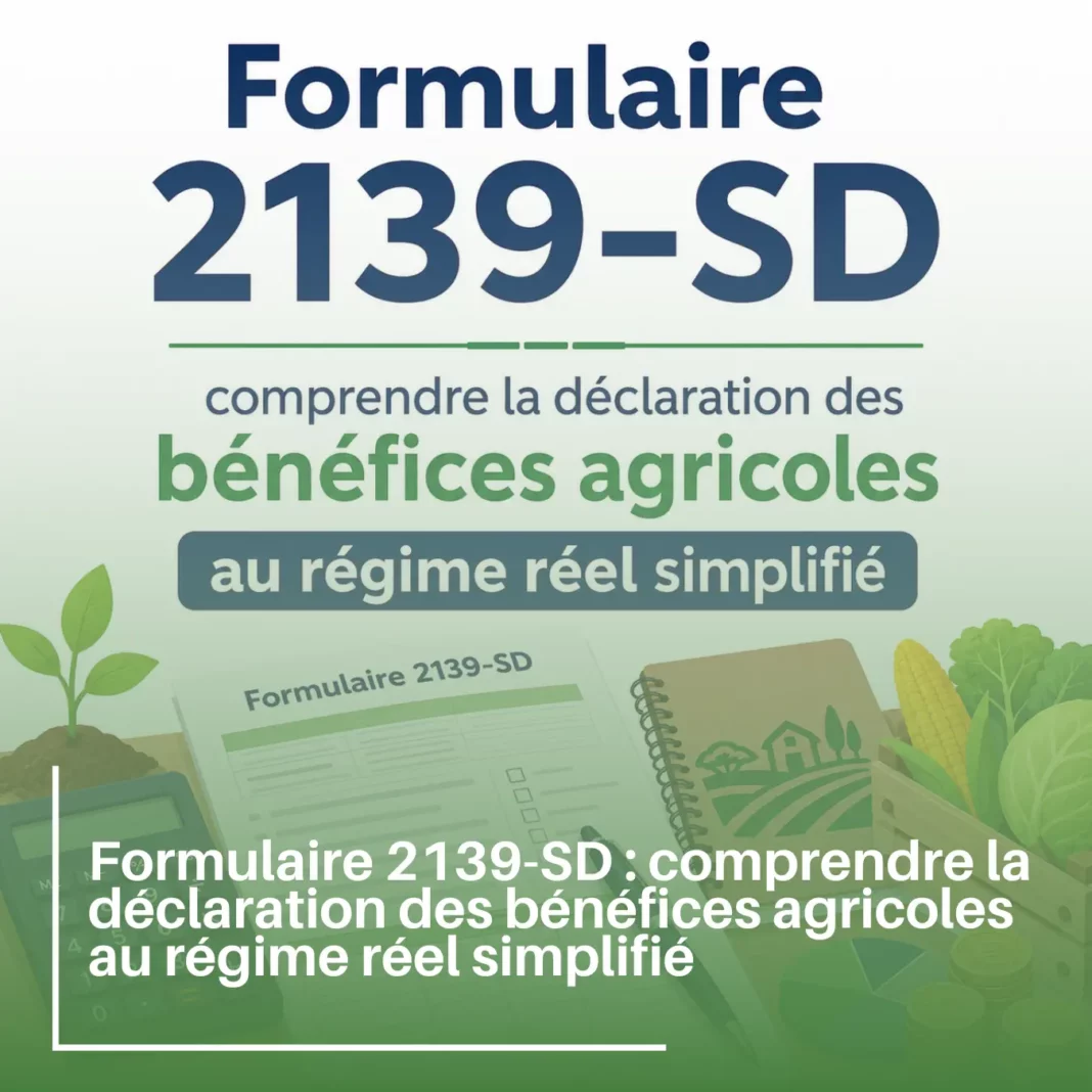 Formulaire 2139-SD : comprendre la déclaration des bénéfices agricoles au régime réel simplifié