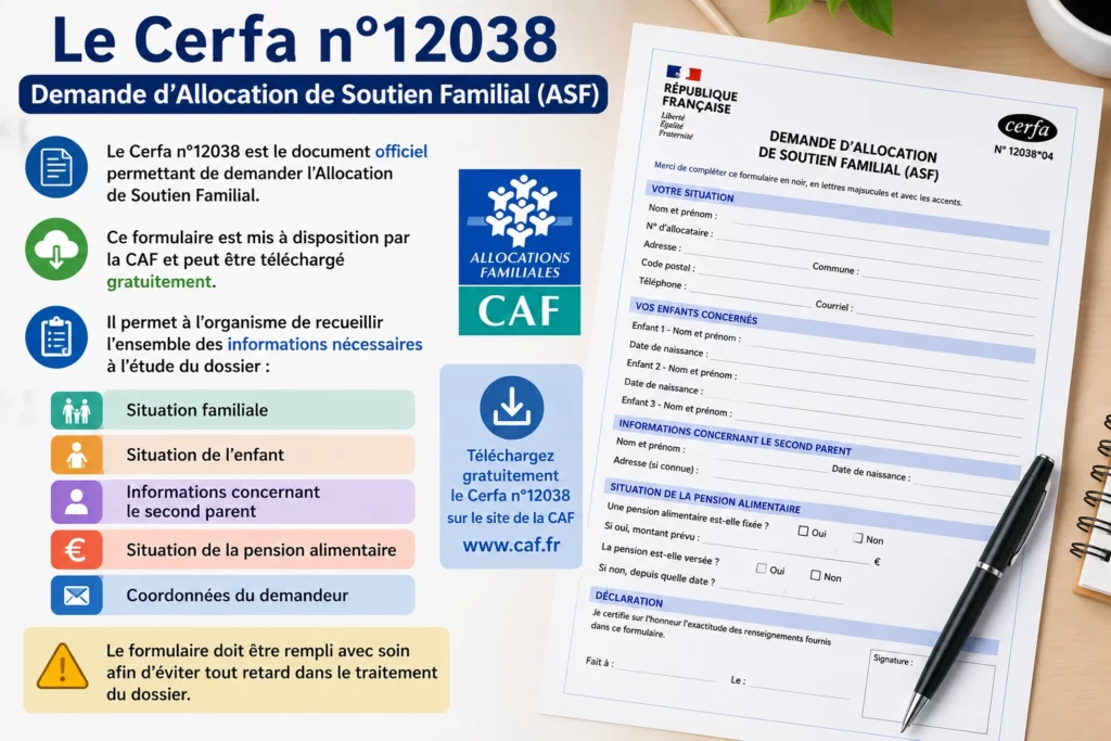 Cerfa 12038 : Comment Faire une Demande d’Allocation de Soutien Familial (ASF) en 2026 ? 2 Cerfa 12038 Comment Faire une Demande d’Allocation de Soutien Familial (ASF)
