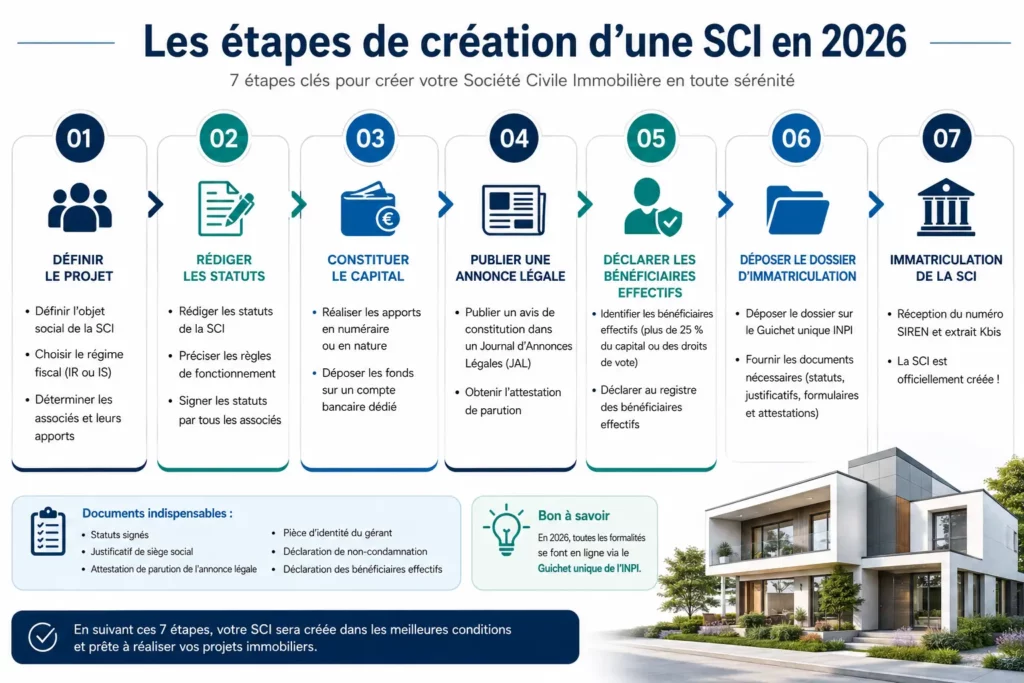 Les étapes de création d’une SCI en 2026