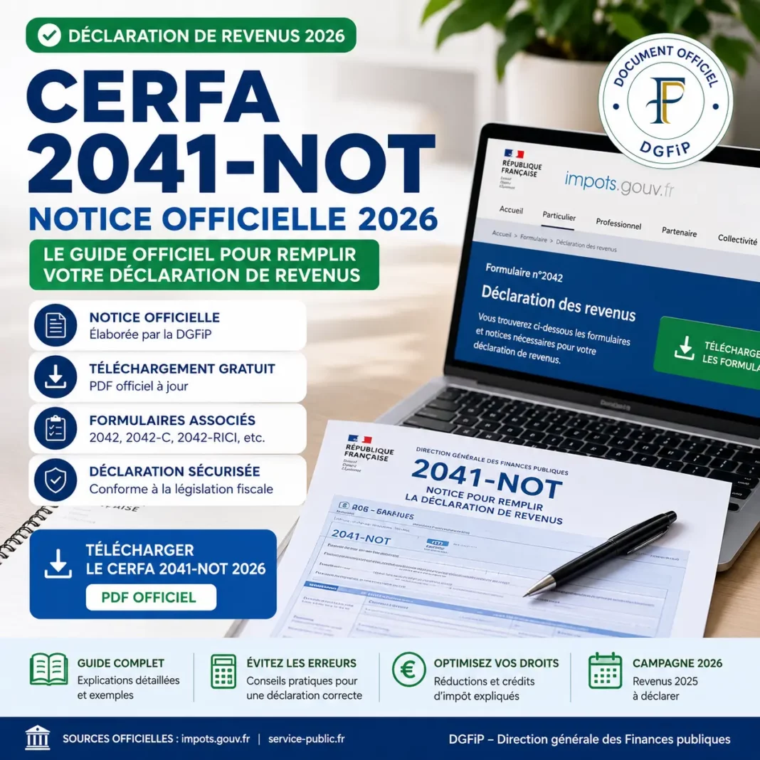 Télécharger le Cerfa 2041-NOT 2026 notice officielle de la déclaration de revenus