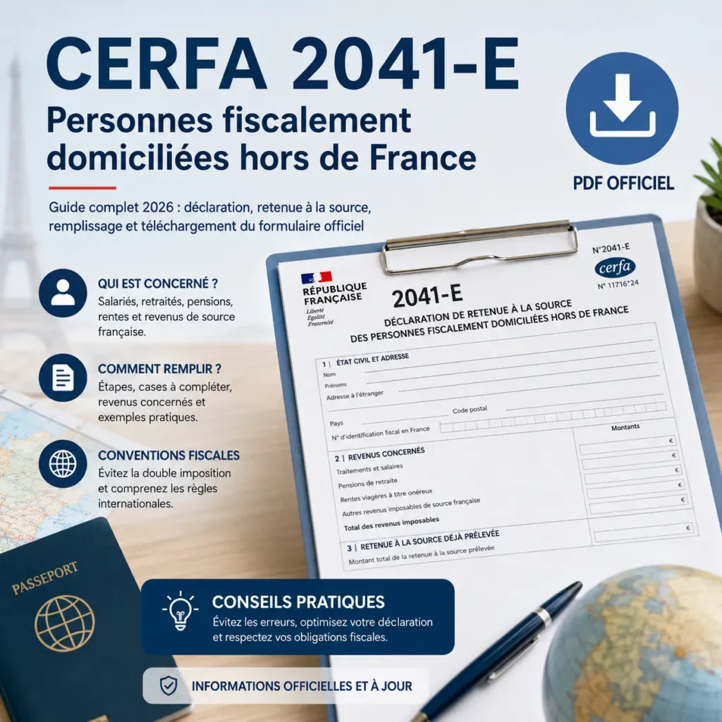Télécharger le formulaire Cerfa 2041-E (PDF officiel 2026)
