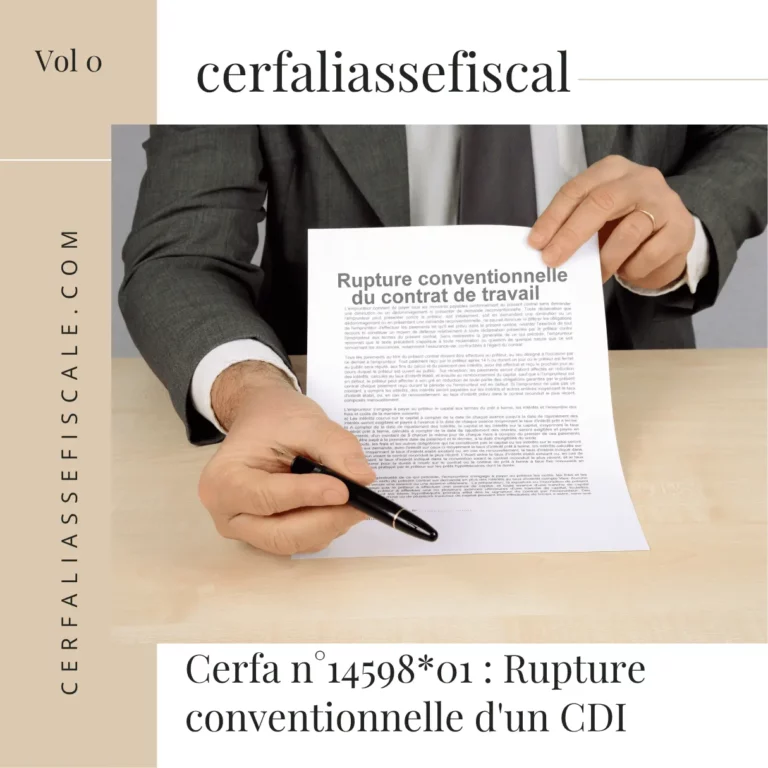 Cerfa n°14598*01 : Rupture conventionnelle d'un CDI