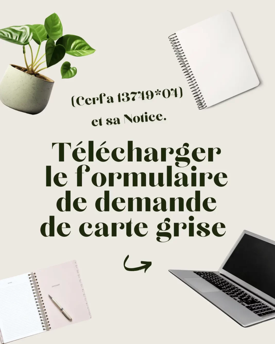 Télécharger le formulaire de demande de carte grise (Cerfa 13749*04) et sa Notice.
