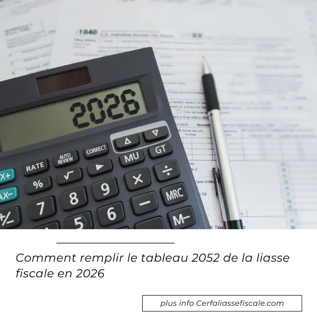 Comment remplir le tableau 2052 de la liasse fiscale en 2026