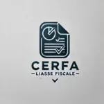 DALL·E 2024-10-22 20.58.32 – Professional logo for ‘Cerfa Liasse Fiscale’ featuring a stylized document icon with a checkmark and a subtle financial graph. The design should be mi