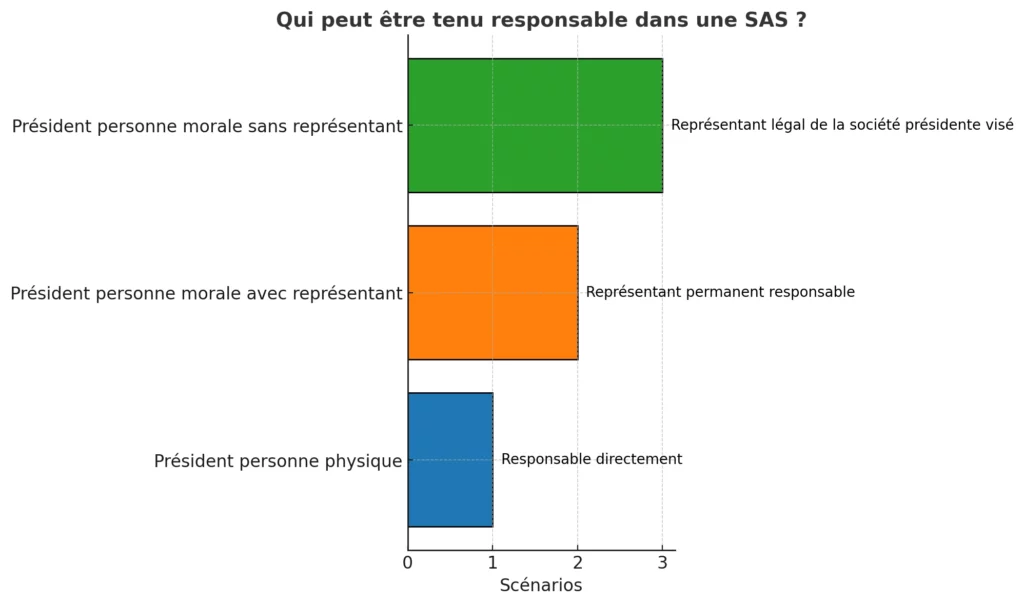 Qui peut etre tenu responsable dans une SAS