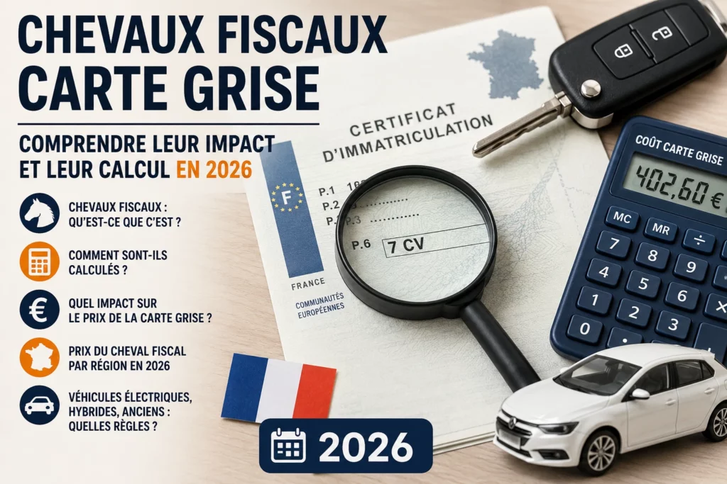 Chevaux fiscaux et carte grise 2026