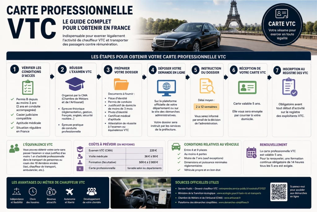 Conditions pour obtenir une carte professionnelle VTC