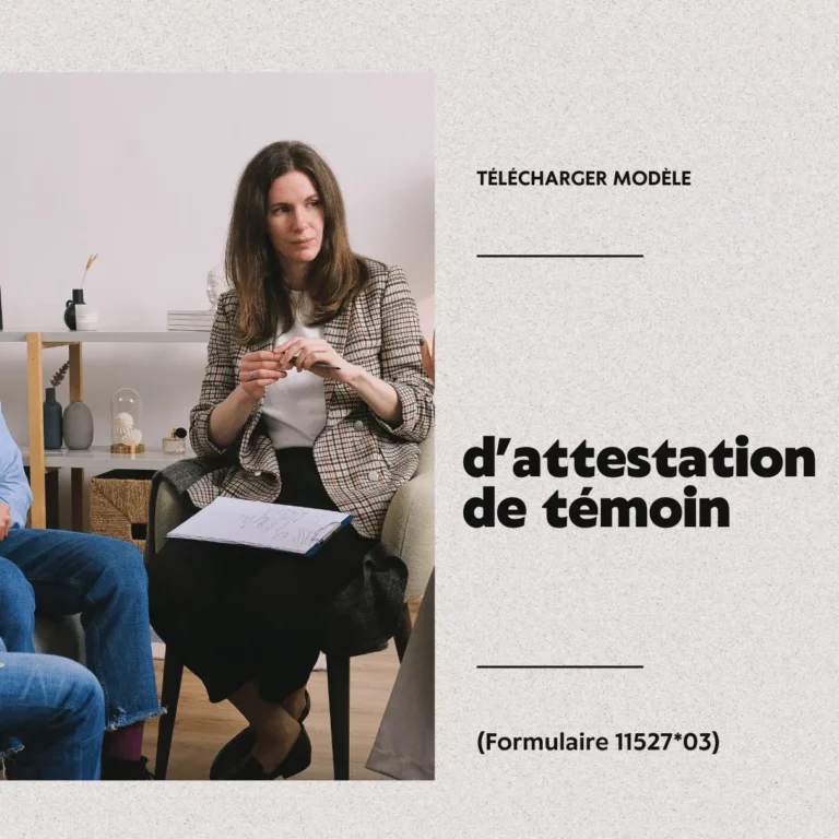 Télécharger Modèle d’attestation de témoin (Formulaire 11527*03)