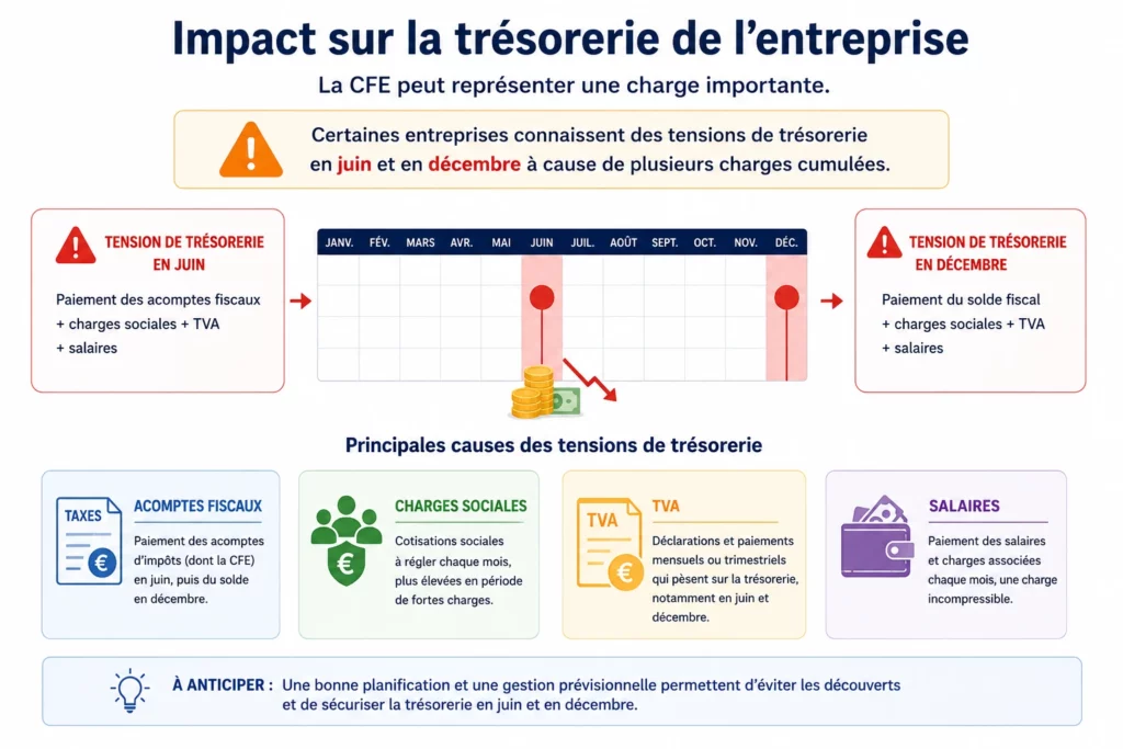 Impact sur la trésorerie de l’entreprise