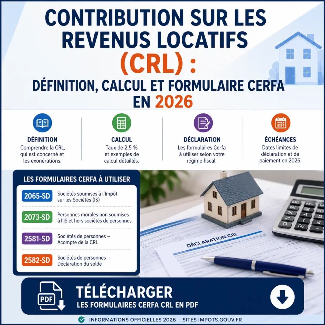 Contribution sur les revenus locatifs (CRL) définition, calcul et formulaire Cerfa en 2026