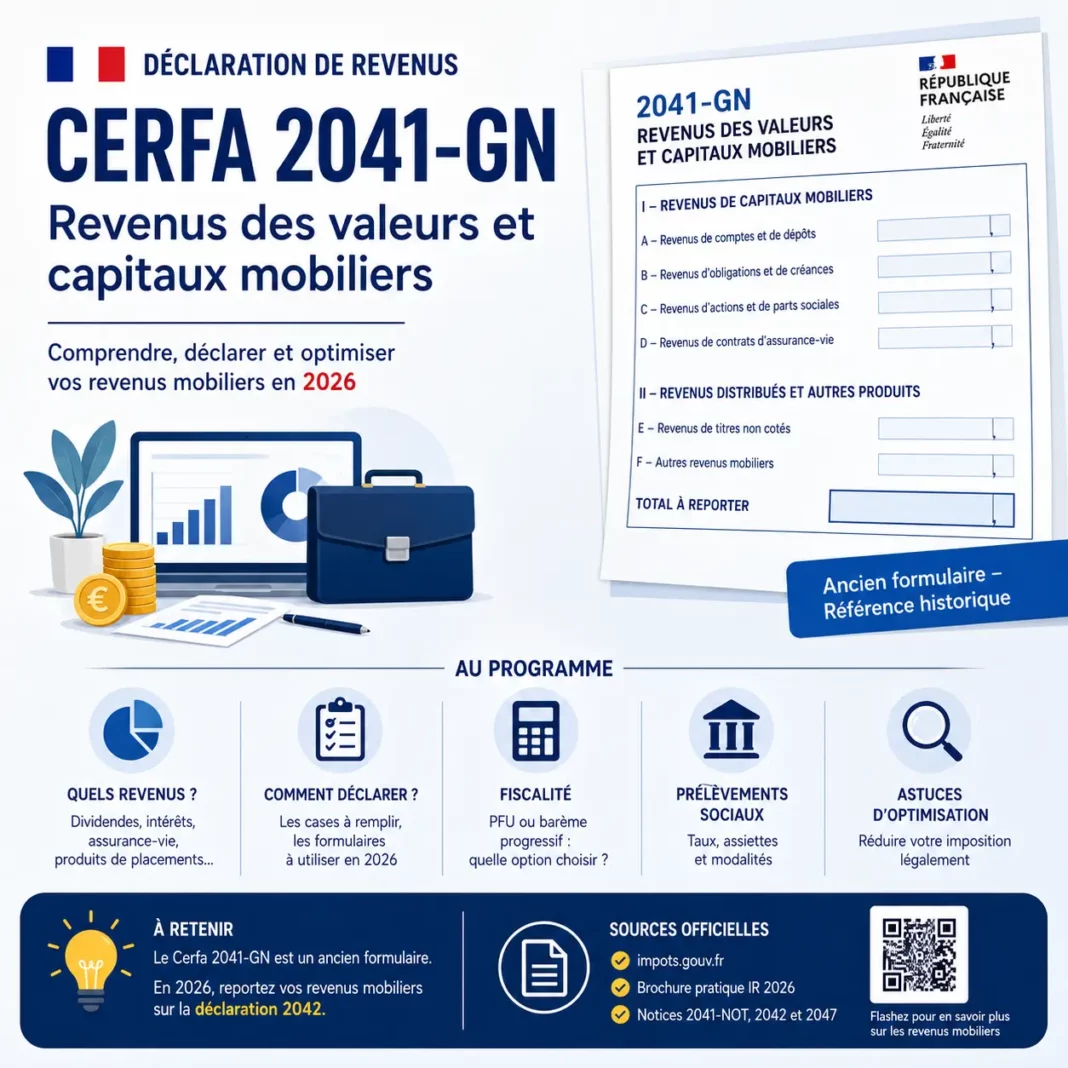Cerfa 2041-GN revenus des valeurs et capitaux mobiliers en 2026