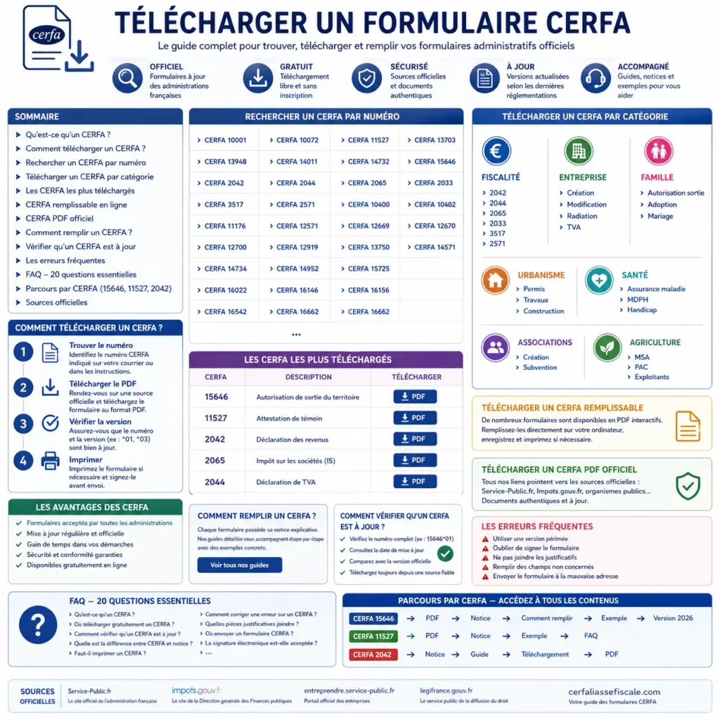Télécharger les formulaires CERFA  PDF 