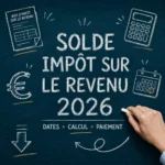 Solde impôt sur le revenu 2026 dates et paiement