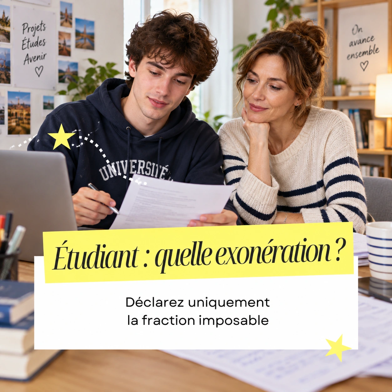 Exonération des salaires étudiants et déclaration revenus enfants majeurs rattachés