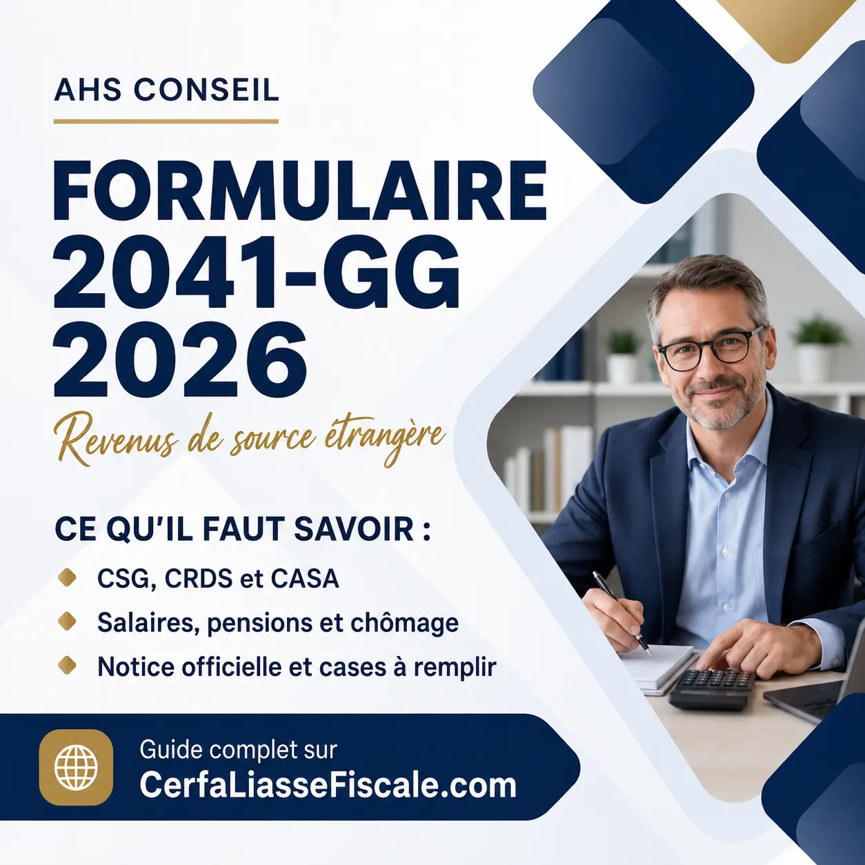 Formulaire 2041-GG 2026 : revenus étrangers, CSG, CRDS et CASA 1 Formulaire 2041-GG 2026 pour les bénéficiaires de revenus étrangers